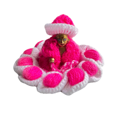 Kanha JI Winter Dress Wite and Pink Color Dress with Cap (3)