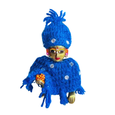 Laddu Gopal Winter Dress with Cap Blue Color Poncho For Laddu Gopal Ji (3)