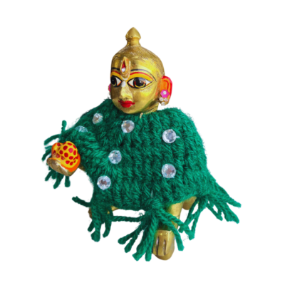 Laddu gopal winter dress Laddu Gopal Poncho Green Color (2)