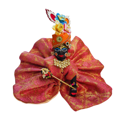 Laddu Gopal Pink & Golden Dress