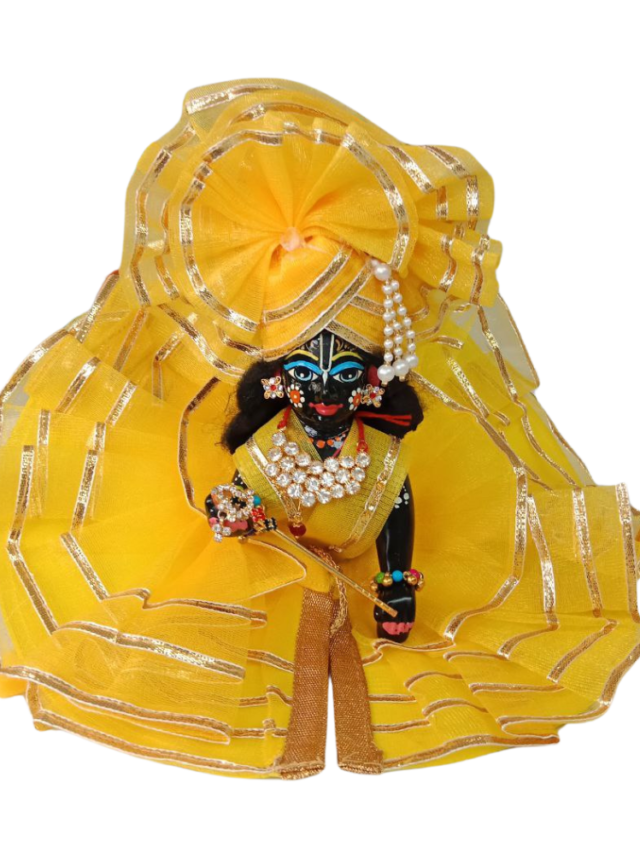 cropped Mahashringar Laddu Gopal Gota Work Design Dress With Mukut Yellow Color Size 0 1 2 4 5.png